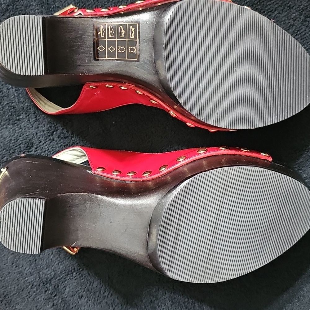 Michael Kors Vibrant Red Wedge Sandals - Picture 4 of 6